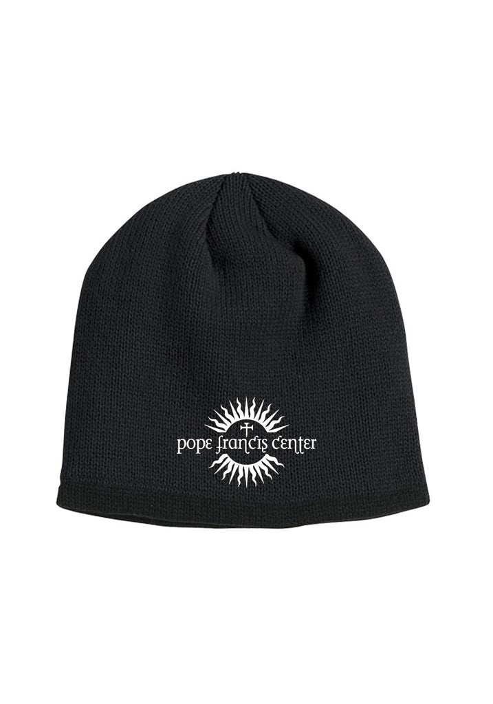 Pope Francis Center unisex knit beanie (black) - front