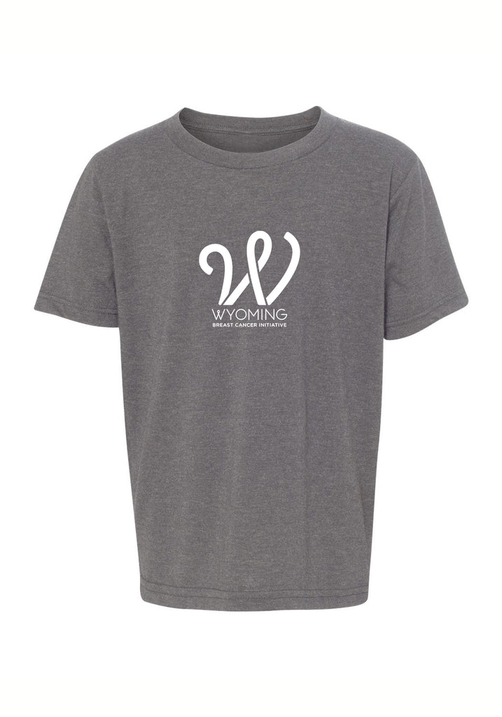 Wyoming Breast Cancer Initiative kids t-shirt (gray) - front