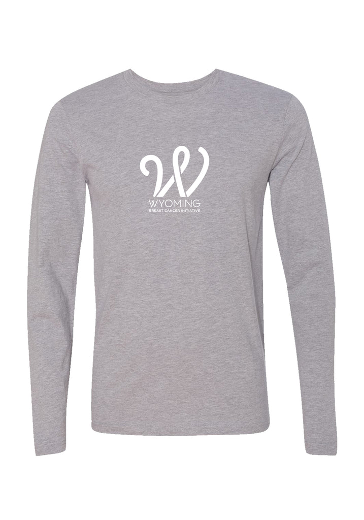 Wyoming Breast Cancer Initiative unisex long-sleeve t-shirt (gray) - front