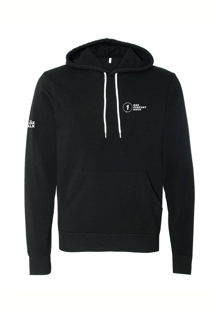 One Percent Back Foundation unisex pullover hoodie (black) - front