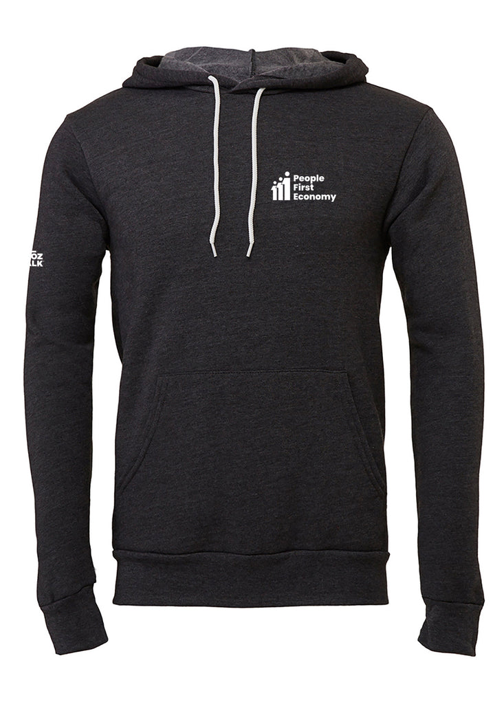 People First Economy unisex pullover hoodie (gray) - front