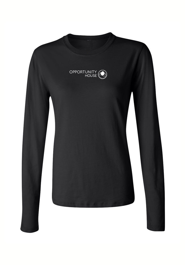 Opportunity House women's long-sleeve t-shirt (black) - front