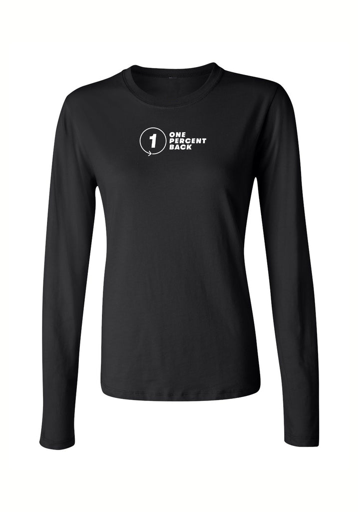 One Percent Back Foundation women's long-sleeve t-shirt (black) - front