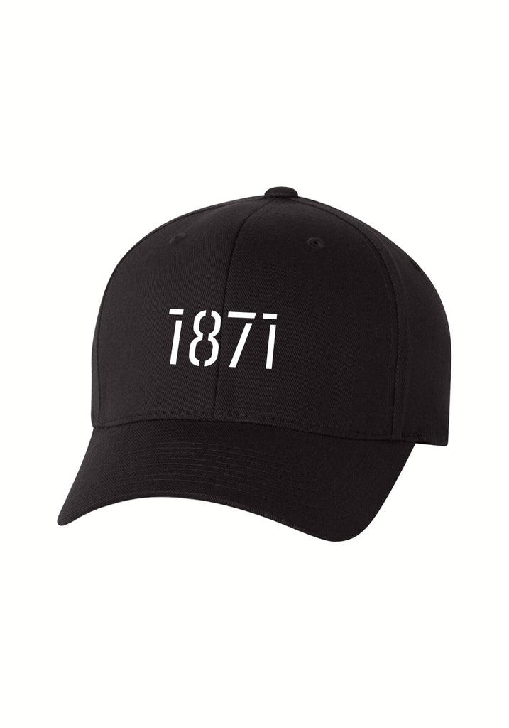 1871 unisex fitted baseball cap (black) - front