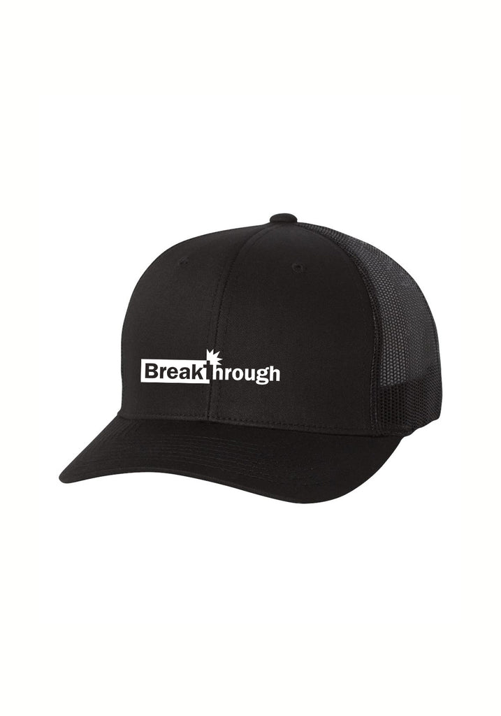 Breakthrough unisex trucker baseball cap (black) - front