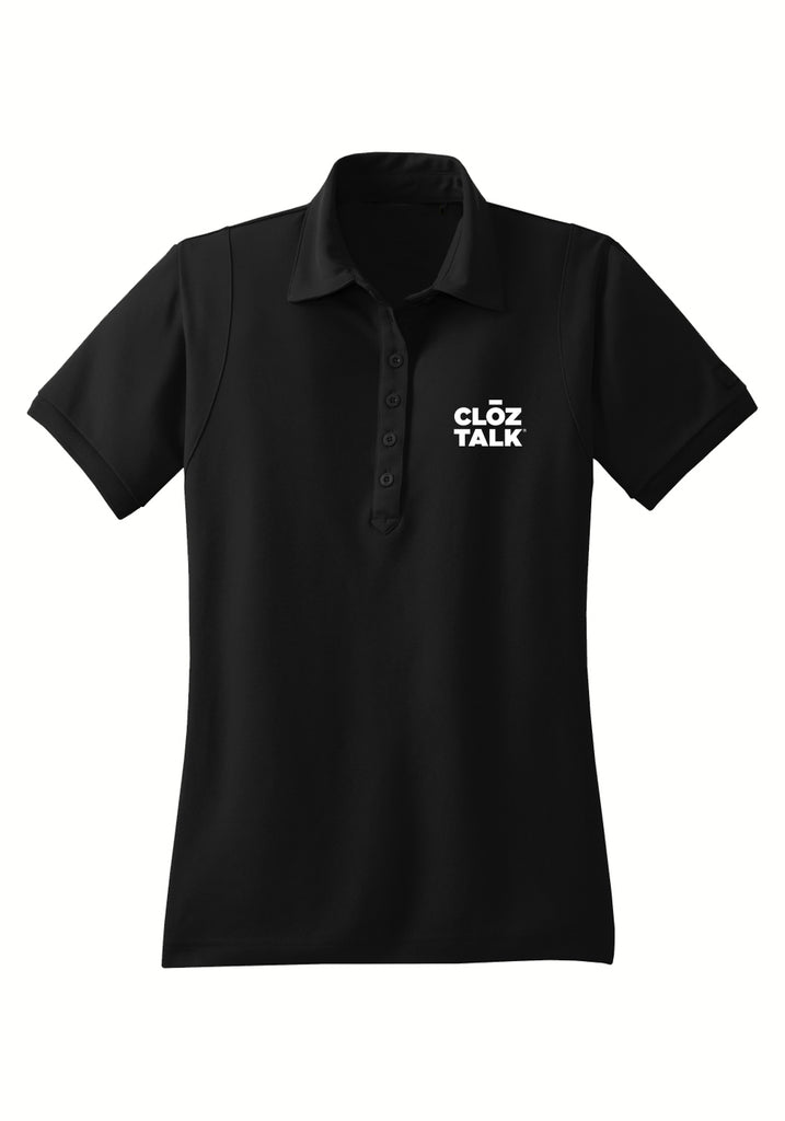 CLOZTALK LOGO women's polo shirt (black) - front