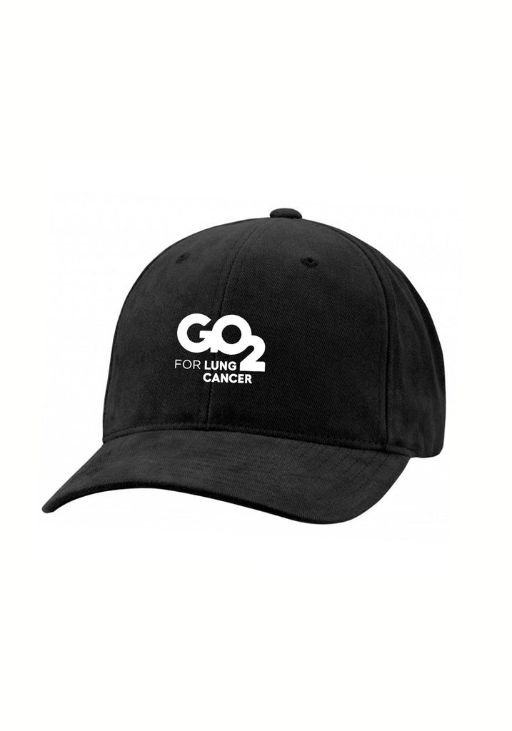 GO2 For Lung Cancer unisex adjustable baseball cap (black) - front