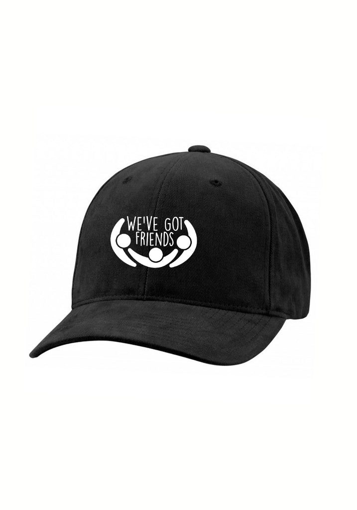 We've Got Friends unisex adjustable baseball cap (black) - front