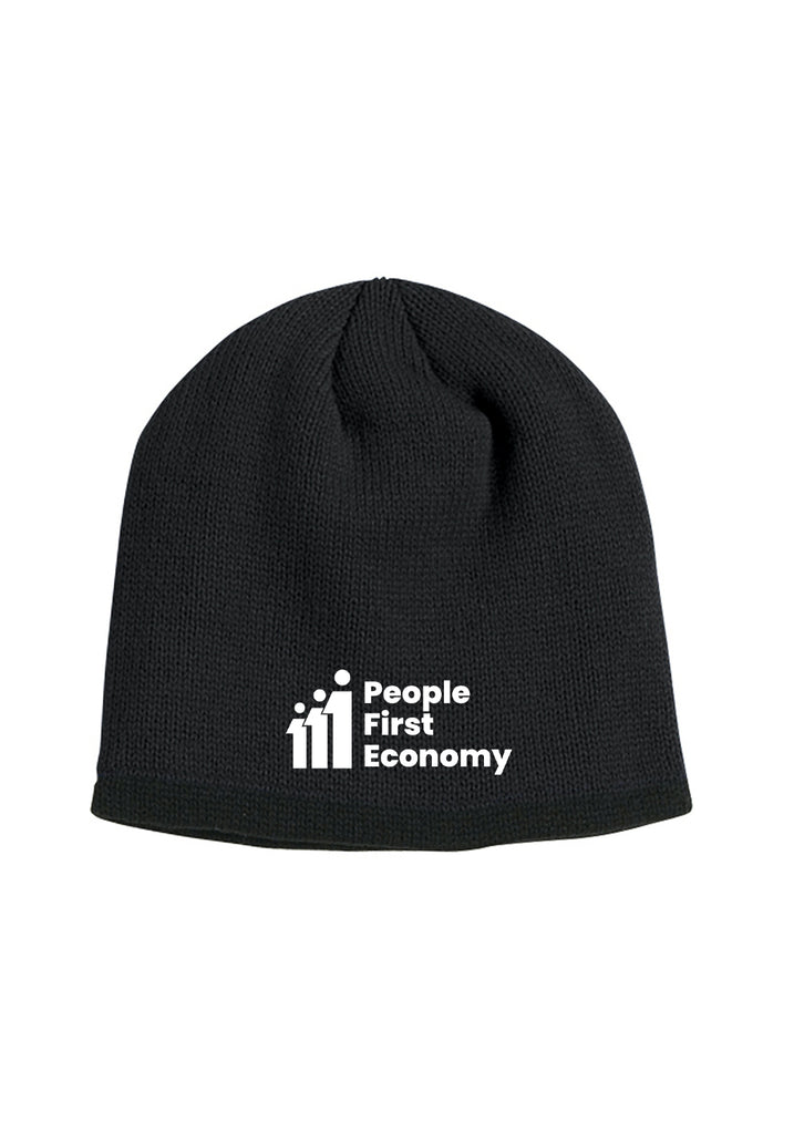 People First Economy unisex knit beanie (black) - front