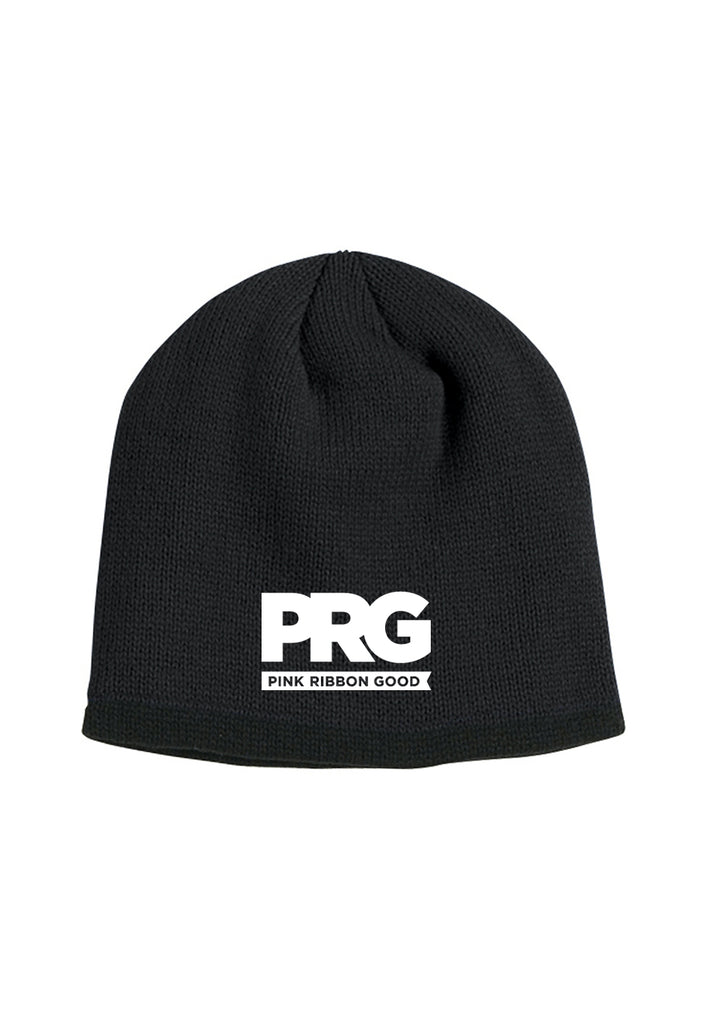 Pink Ribbon Good unisex knit beanie (black) - front