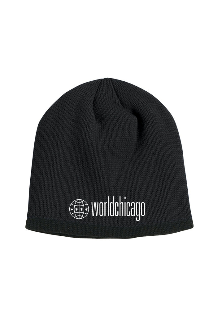 WorldChicago unisex knit beanie (black) - front