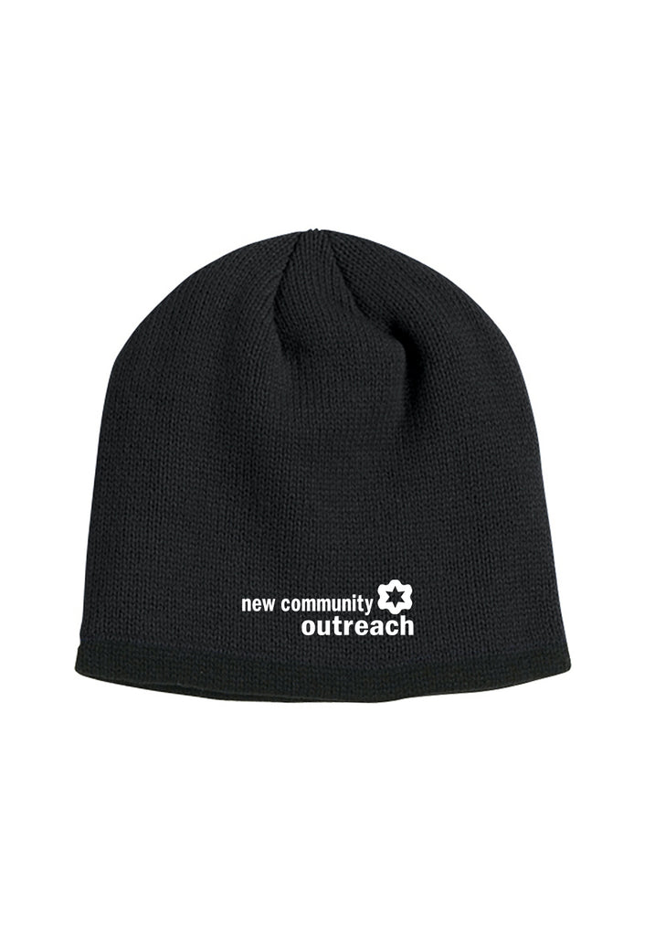 New Community Outreach unisex knit beanie (black) - front