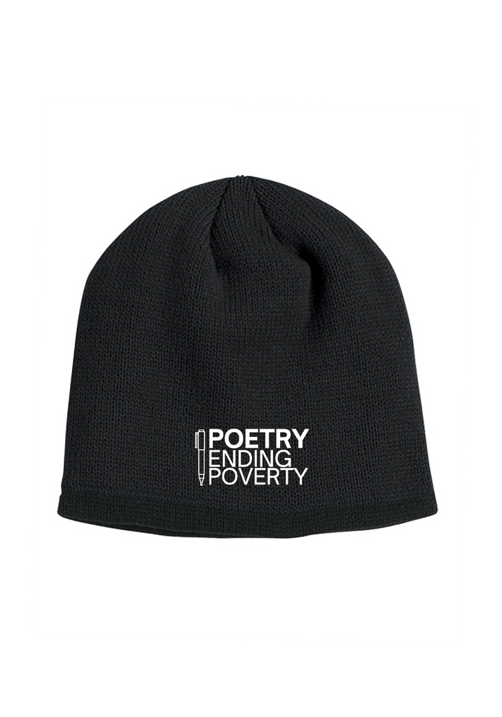 Poetry Ending Poverty unisex knit beanie (black) - front