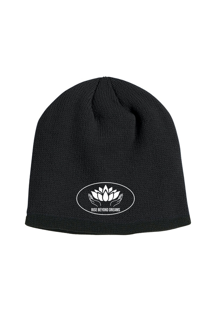 Rise Beyond Dreams International Foundation unisex knit beanie (black) - front