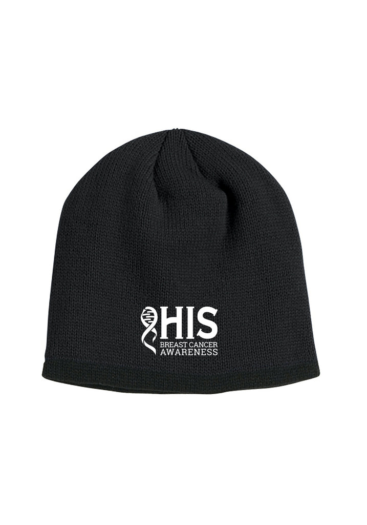 HIS Breast Cancer Awareness unisex knit beanie (black) - front