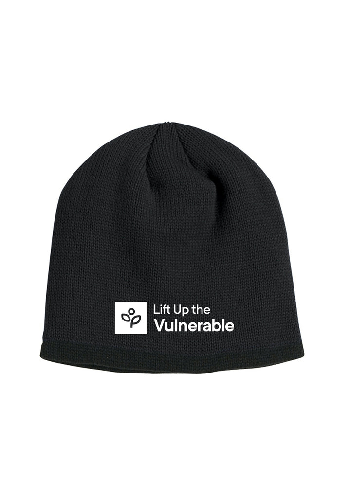 Lift Up The Vulnerable unisex knit beanie (black) - front