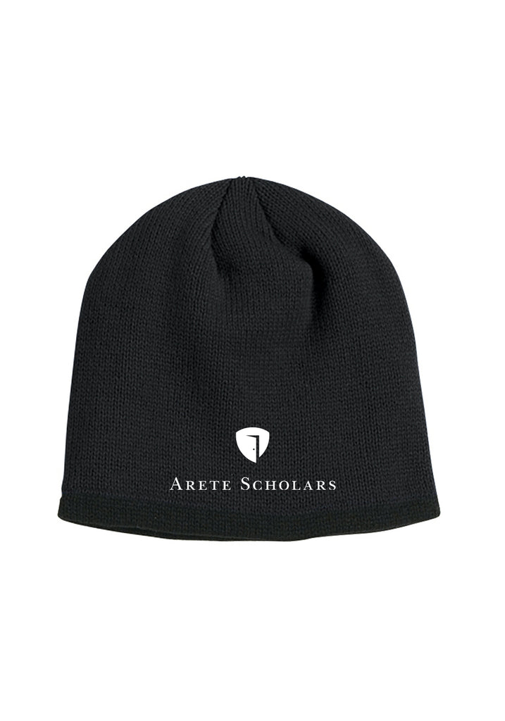Arete Scholars Fund unisex knit beanie (black) - front