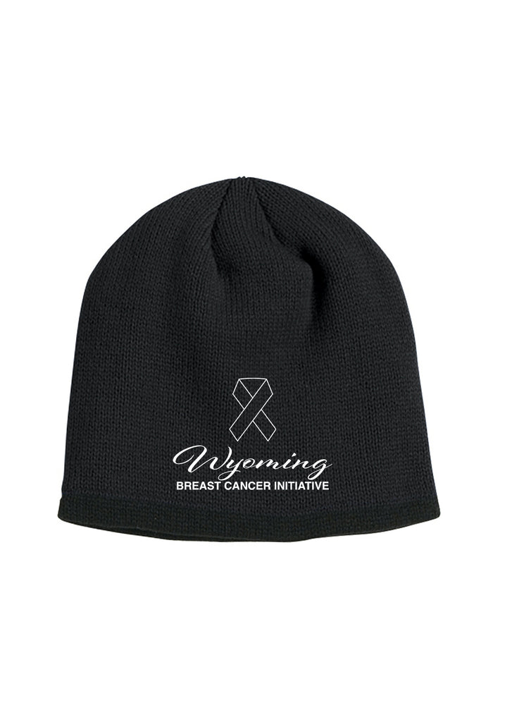 Wyoming Breast Cancer Initiative unisex knit beanie (black) - front