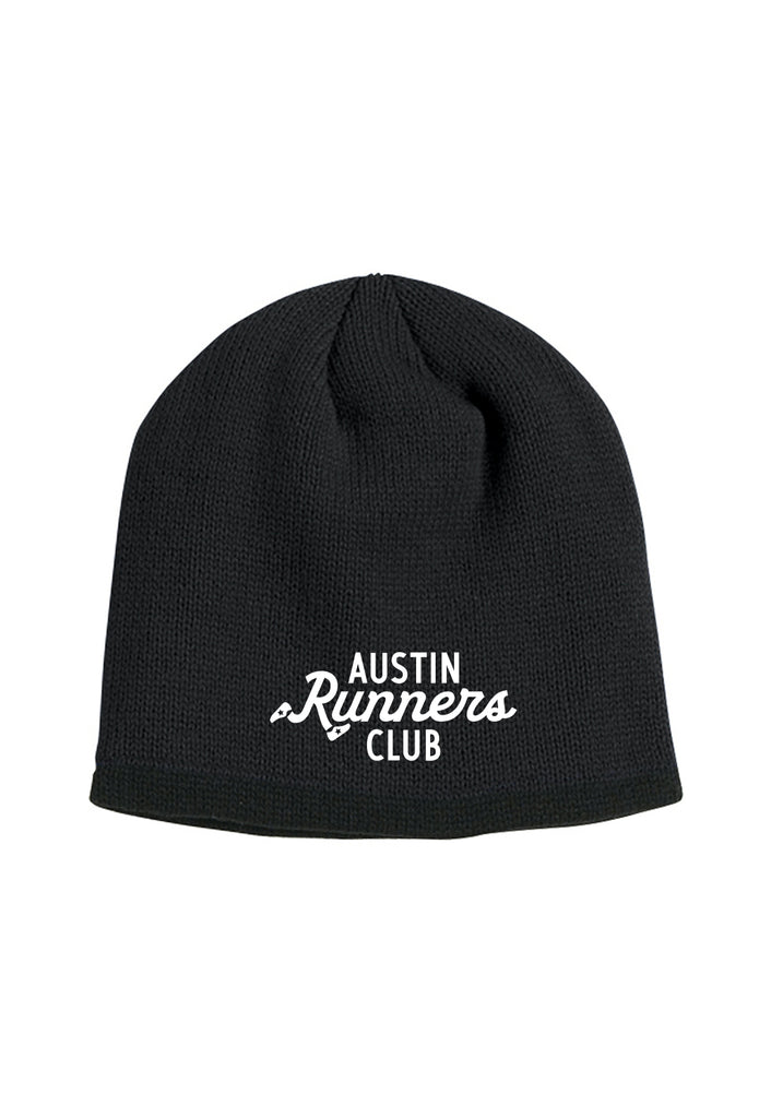 Austin Runners Club unisex knit beanie (black) - front