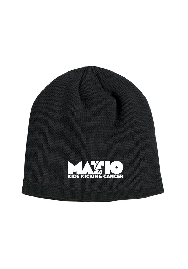 MATIO Kids Kicking Cancer unisex knit beanie (black) - front