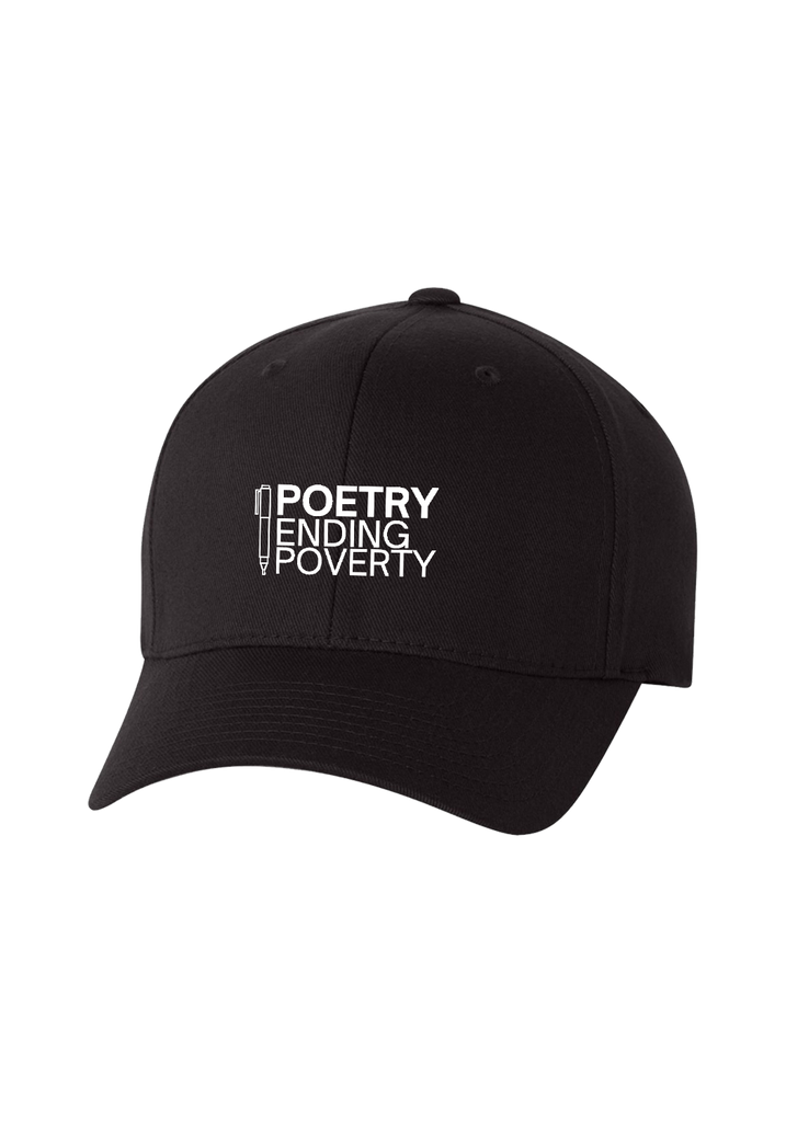 Poetry Ending Poverty unisex fitted baseball cap (black) - front