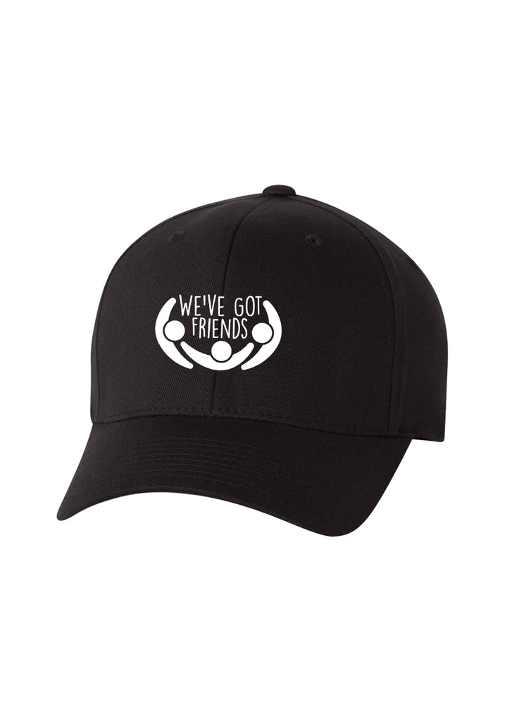 We've Got Friends unisex fitted baseball cap (black) - front