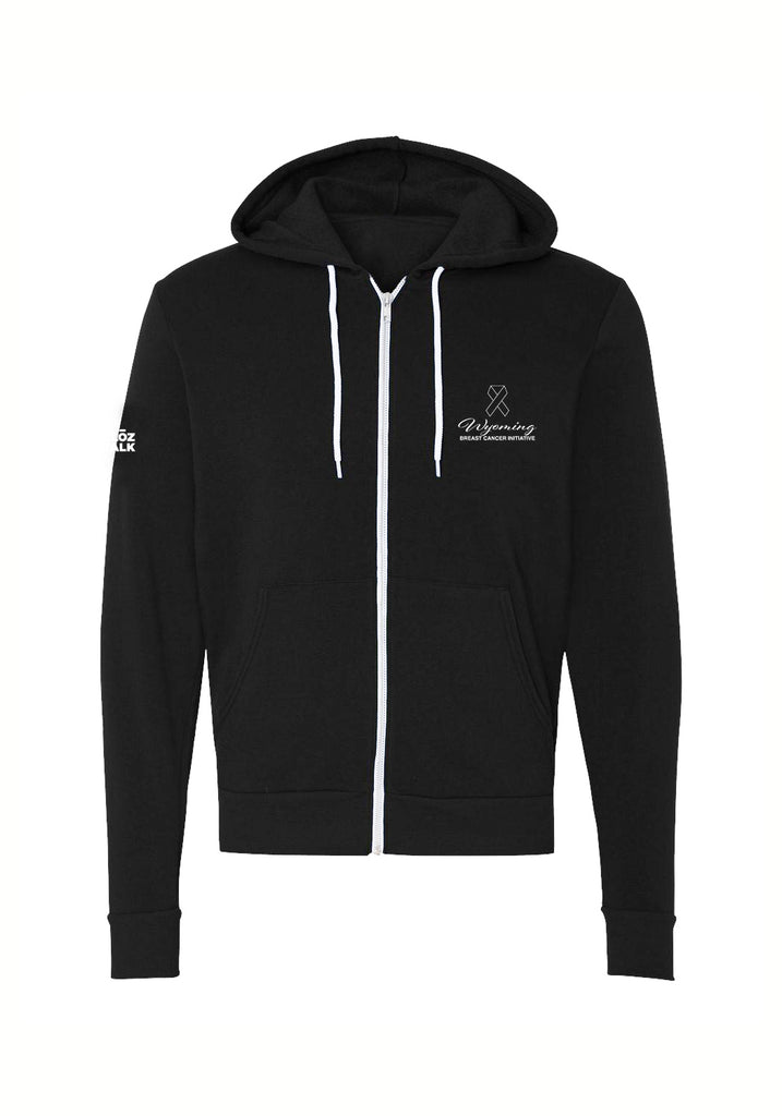 Wyoming Breast Cancer Initiative unisex full-zip hoodie (black) - front