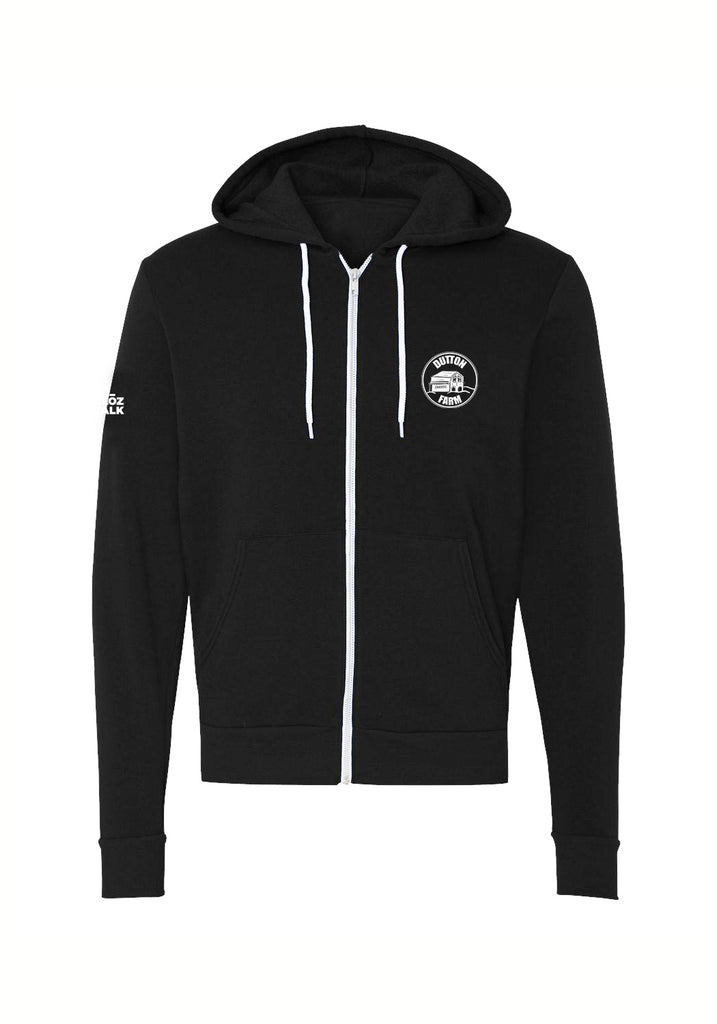 Dutton Farm unisex full-zip hoodie (black) - front