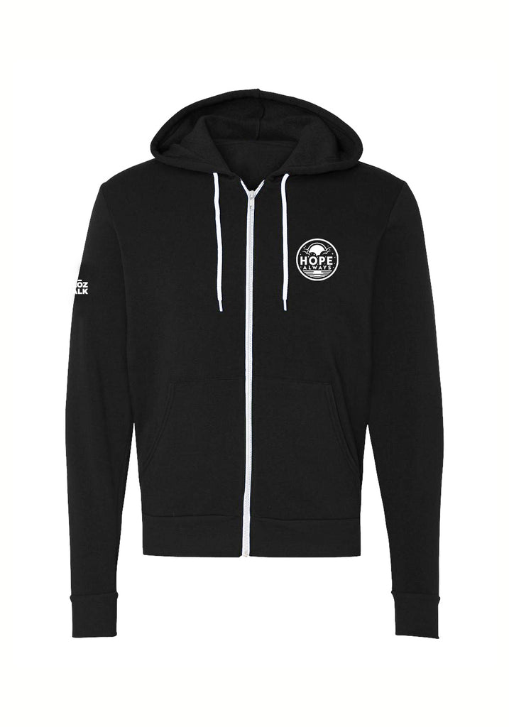 Hope Always Foundation unisex full-zip hoodie (black) - front