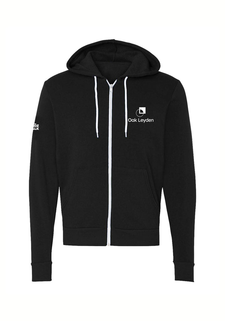 Oak Leyden unisex full-zip hoodie (black) - front