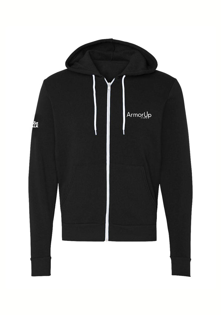 ArmorUp For Life unisex full-zip hoodie (black) - front