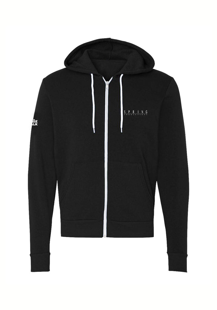 Spring Productions unisex full-zip hoodie (black) - front