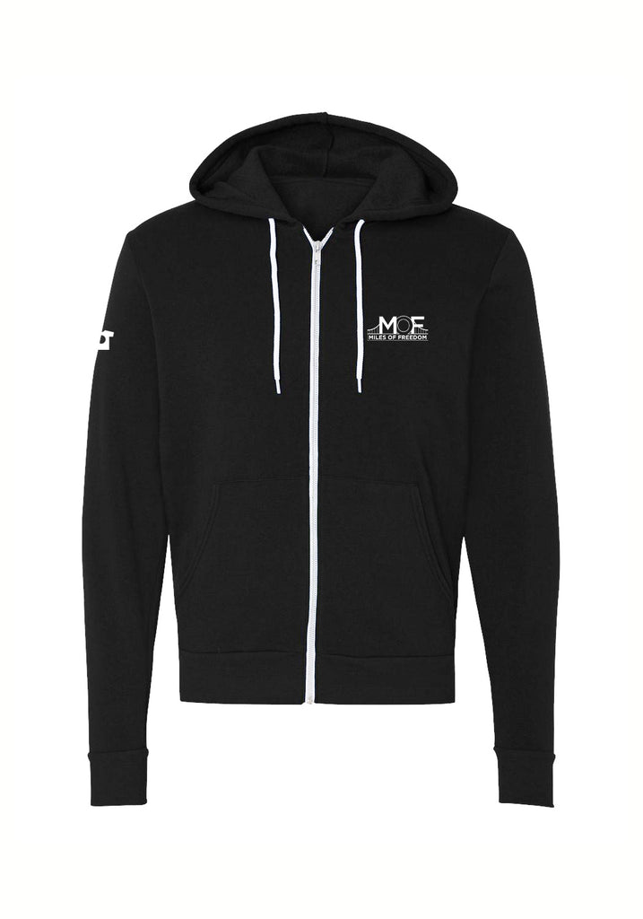 Miles Of Freedom unisex full-zip hoodie (black) - front