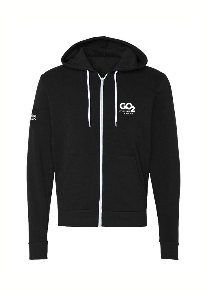 GO2 For Lung Cancer unisex full-zip hoodie (black) - front