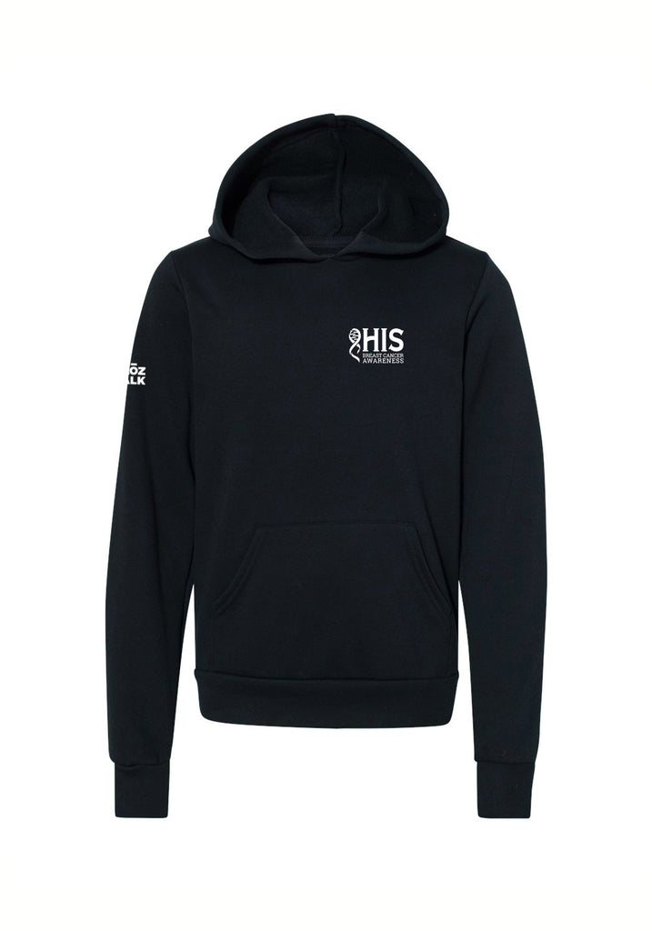 HIS Breast Cancer Awareness kids pullover hoodie (black) - front