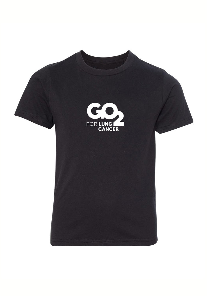 GO2 For Lung Cancer kids t-shirt (black) - front