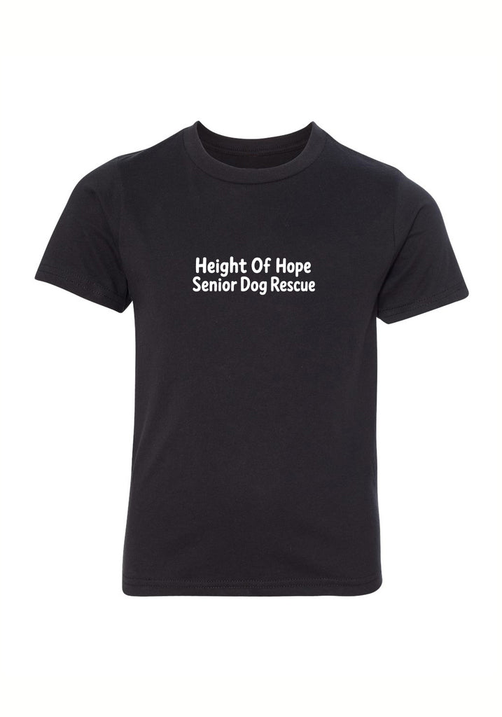 Height Of Hope Senior Dog Rescue kids t-shirt (black) - front
