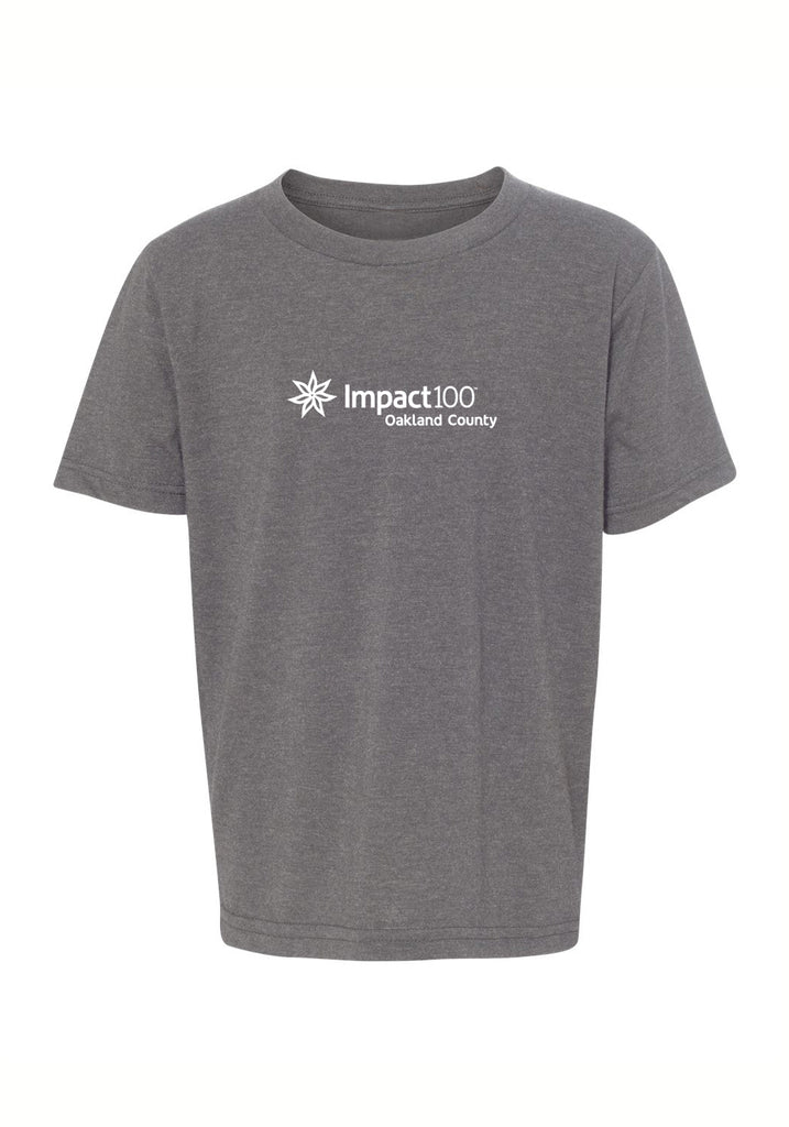 Impact100 Oakland County kids t-shirt (gray) - front