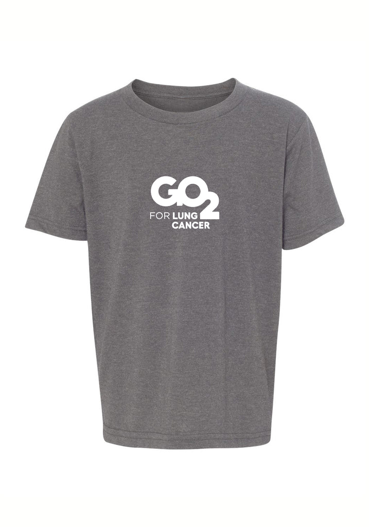 GO2 For Lung Cancer kids t-shirt (gray) - front