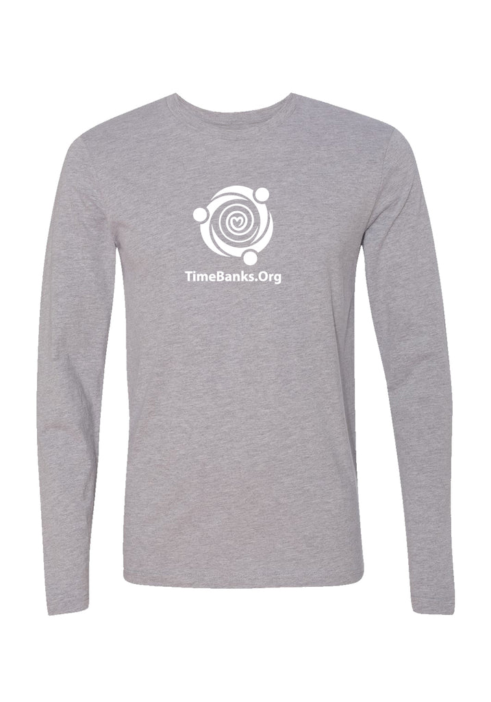 TimeBanks.Org unisex long-sleeve t-shirt (gray) - front