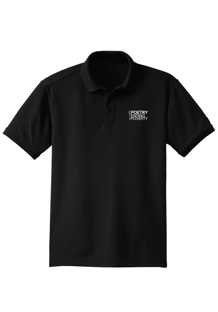 Poetry Ending Poverty men's polo shirt (black) - front