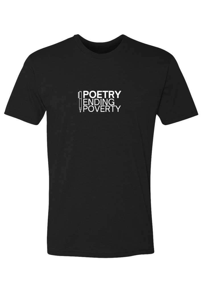 Poetry Ending Poverty men's t-shirt (black) - front