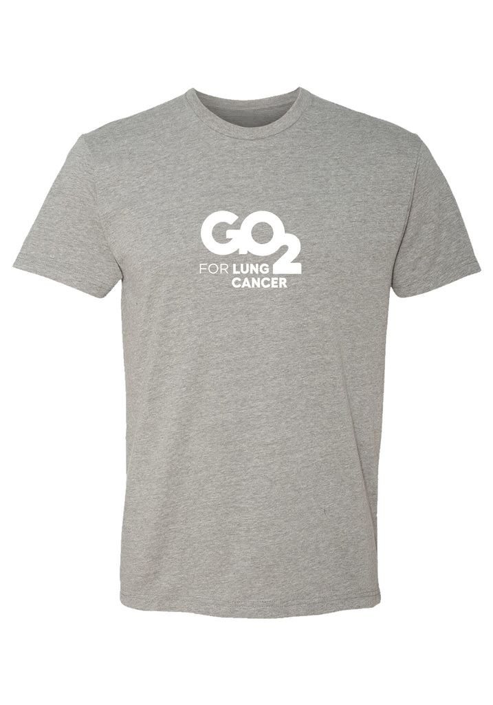 GO2 For Lung Cancer men's t-shirt (gray) - front