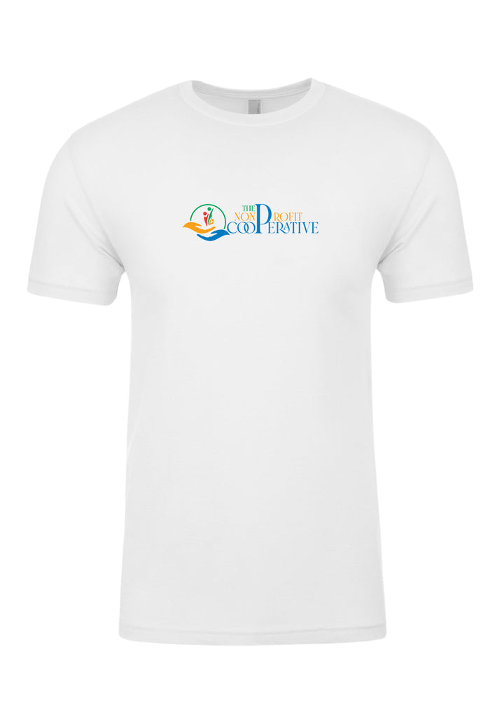 The Nonprofit Cooperative men's t-shirt (white) with color logo - front 