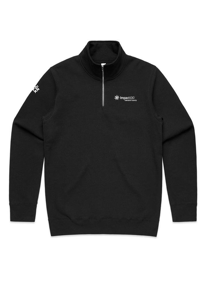 Impact100 Oakland County unisex quarter-zip sweatshirt (black) - front