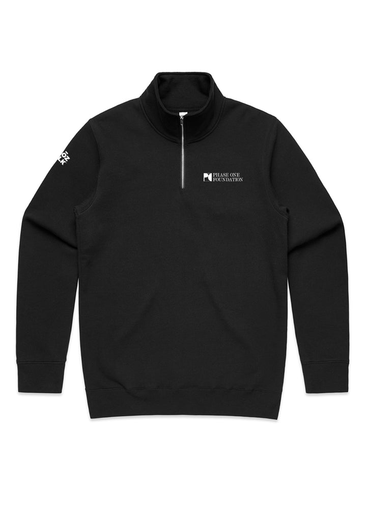 Phase One  Foundation unisex quarter-zip sweatshirt (black) - front