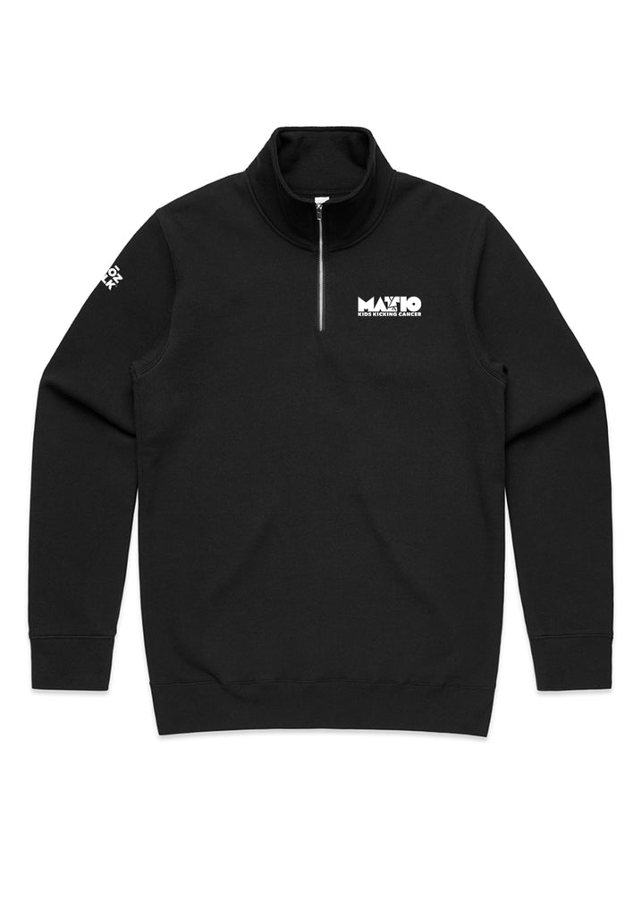 MATIO Kids Kicking Cancer unisex quarter-zip sweatshirt (black) - front