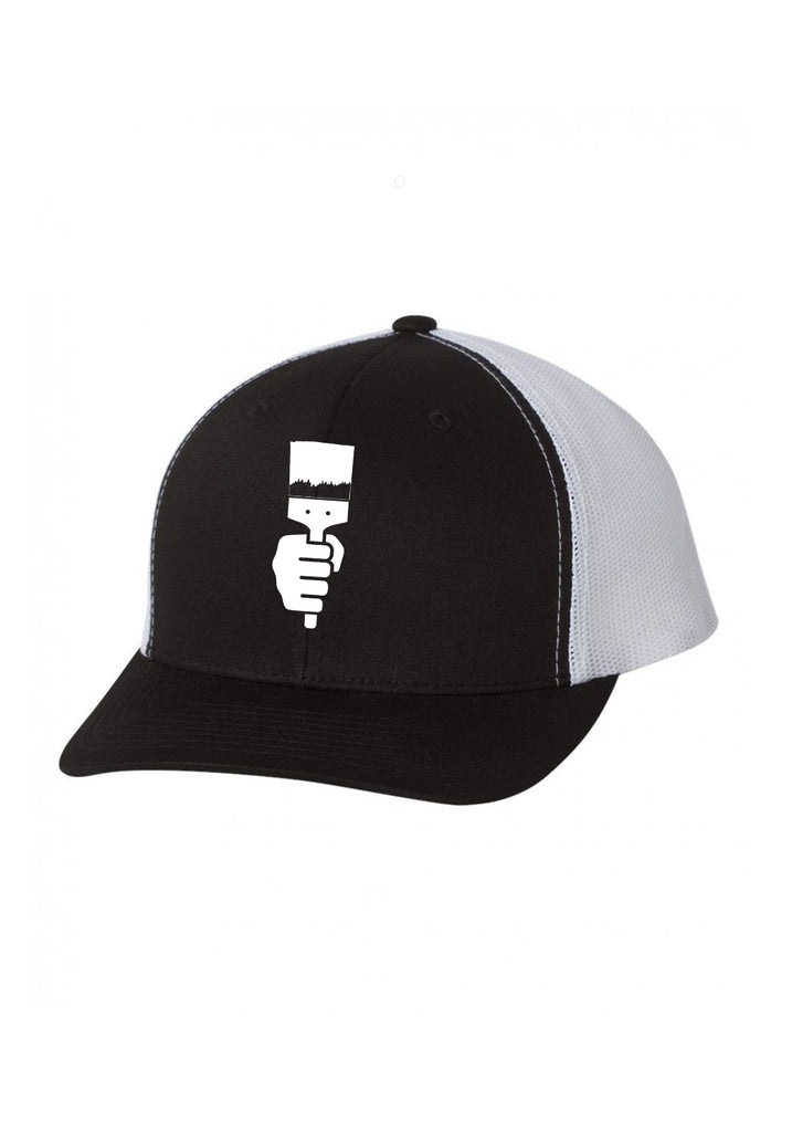 Project Color Corps unisex trucker baseball cap (black and white) - front