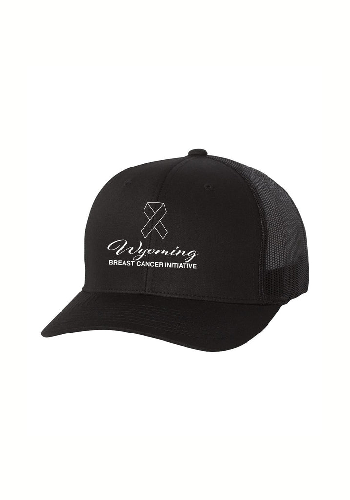 Wyoming Breast Cancer Initiative unisex trucker baseball cap (black) - front
