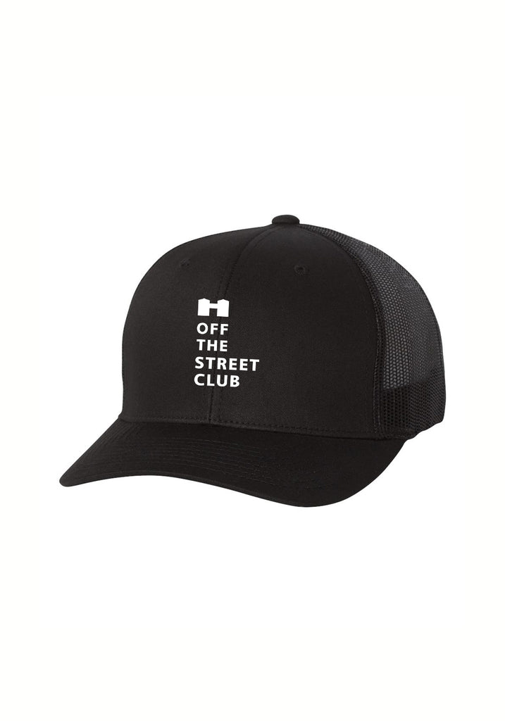 Off The Street Club unisex trucker baseball cap (black) - front